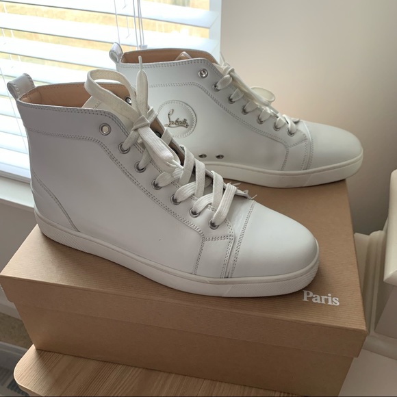 Christian Louboutin Men’s Louis Flat White Sneakers Size 42 - Picture 8 of 9